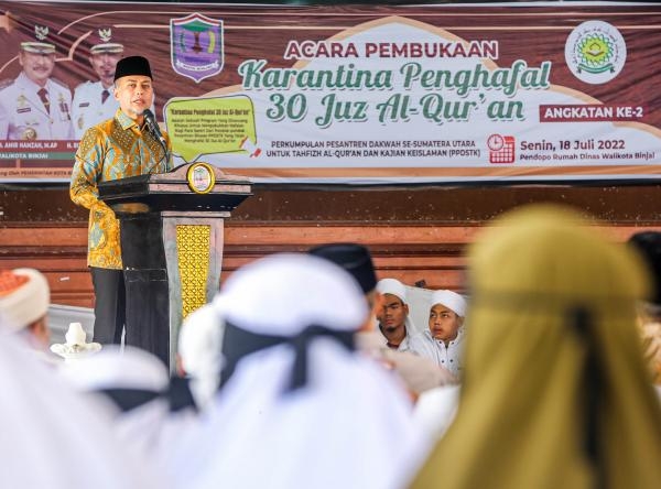 Buka Acara Karantina Penghafal 30 Juz Alquran, Musa Rajekshah Harap Santri Jadi Pemimpin Negeri